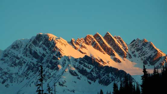 Alpenglow on Mt. Rogers from the parking lot