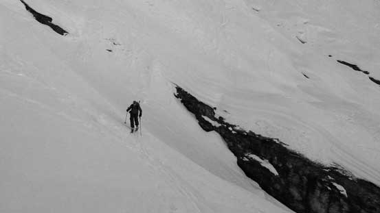 Vern on steep, icy big terrain