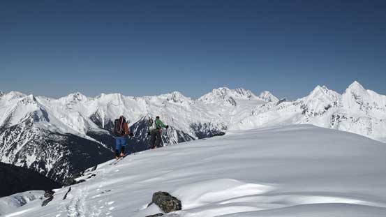 Ben and Vern on the summit. Mt. Rogers behind