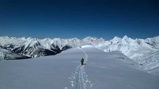 Leaving the summit behind. Time to go bag Youngs Peak..