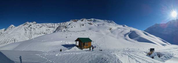 A panorama of Asulkan Hut and the area. Click to view large size.
