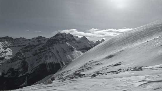 Just about to gain the glacier