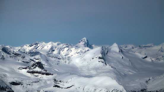 Mt. Forbes pokes behind Mt. Des Poilus