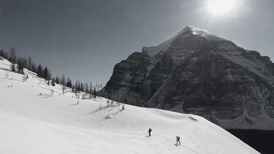 Ben and Vern with the mighty Mt. Temple behind