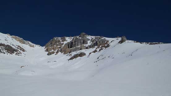 Here we could have ascended straight up on left, but we opted for climber's right