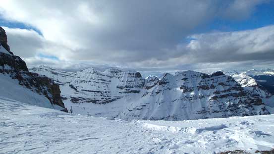 Collier Peak, Popes Peak, Mt. Whyte and Mt. Niblock from the col