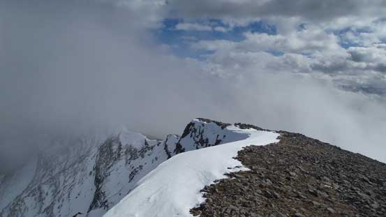Looking back along the summit ridge