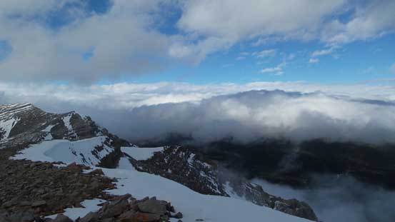 Clouds covering the prairie. No wonder why it was pouring during the drive