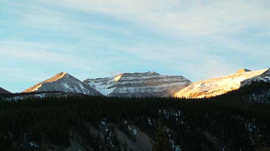 A bit of alpenglow on Barrier Mountain