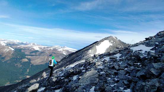 The final traverse to the true summit