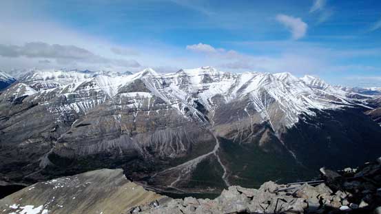 The huge bulk of Wapiti Mountain