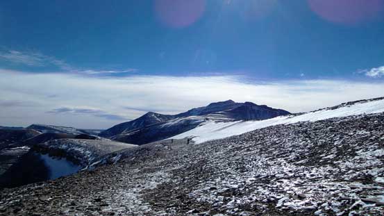 Traversing back along the broad ridge