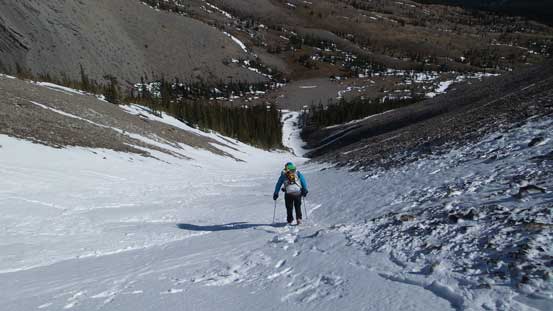 Vern descending the main gully