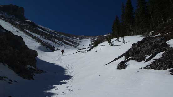 Ben walking down the snow