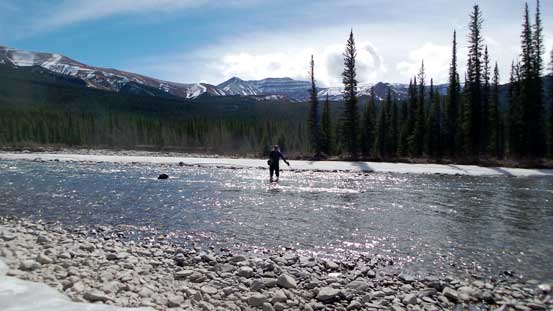 Vern fording the river