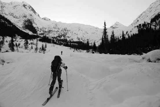 Me approaching the headwall. Photo by Ben