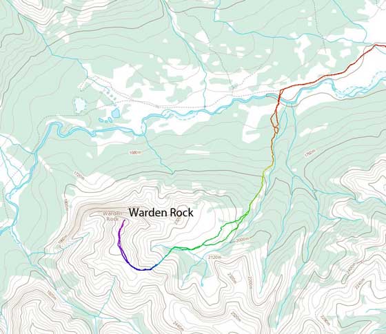 Warden Rock scramble route