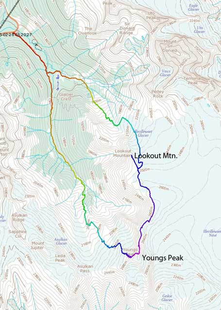 Youngs Peak Traverse route