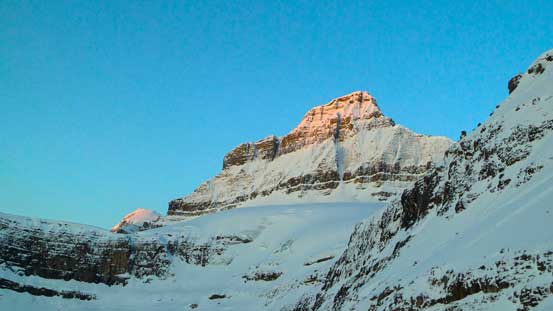 Alpenglow on Mistaya Mountain