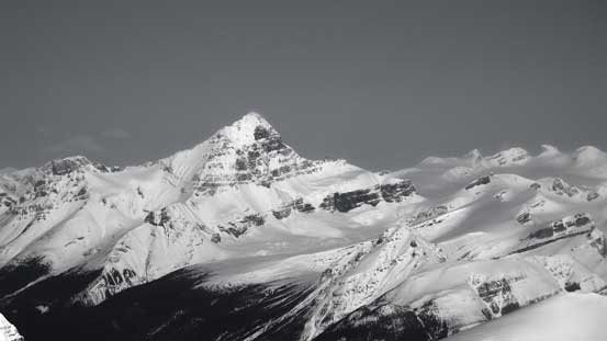 The mighty Mt. Forbes and the Lyells behind on the far right