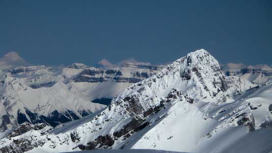 Looking over the shoulder of Howse Peak I could see giants on the Columbia Icefield