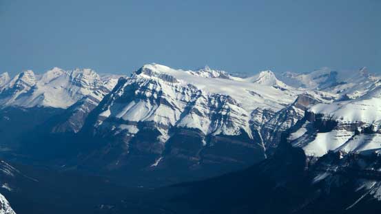Mt. Wilson the massive bulk. It's a grand day as a snowshoe ascent..