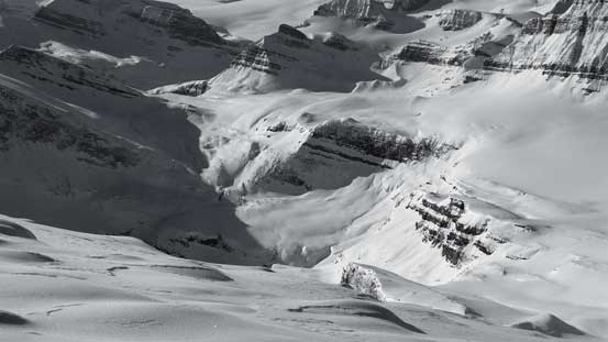 A view looking down towards Delta Creek and Delta Glacier.