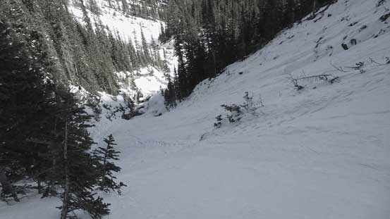 Now here's the crux... It's steeper than appeared. 40-degree snow climb.