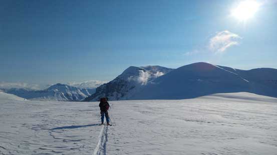 Ascending onto the Icefield, with Andromeda behind