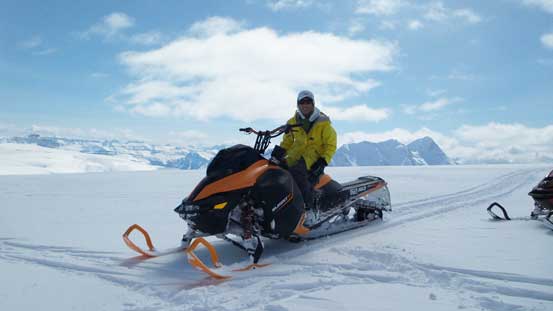 Oh here is me posing on one of the snowmobiles. Don't blame me though as I did not even know how to ride a machine like this...