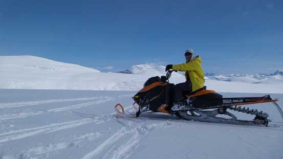 Another picture of me on the snowmobile.