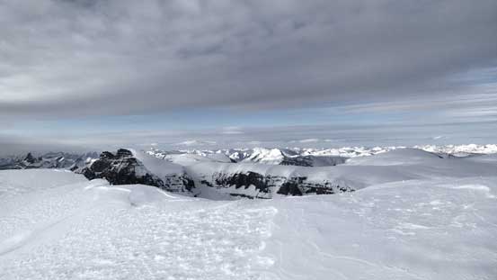 The long stretch of Columbia Icefield's northern branch to the Twins