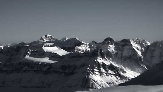 Mt. Alexandra is the high peak on left; Mt. Spring-Rice is on right