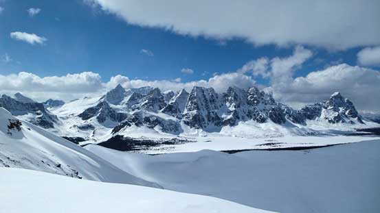 Upon cresting the col, big WOW moment as we could see the Ramparts