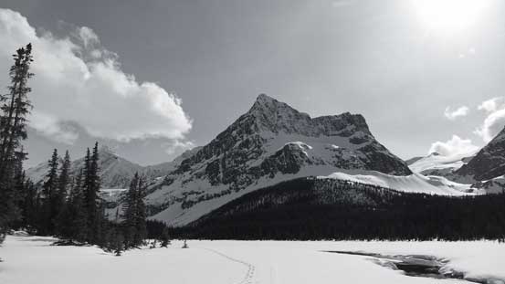 Down to Astoria River now, looking ahead towards Outpost Peak