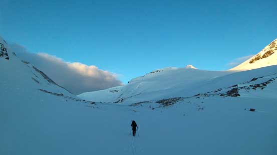 Almost at the high pass, also the toe of Fraser Glacier.