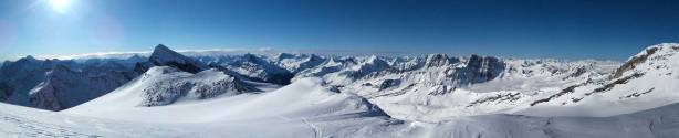 Panorama from the S. Ridge of McDonell Peak. Click to view large size.