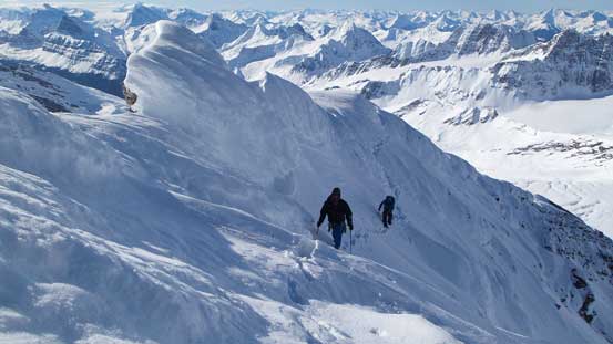 Ben and Liam traversing some rime covered features