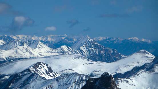 Pyramid Mountain and the Victoria Cross Range is visible