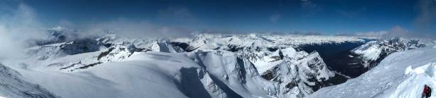 Summit Panorama from Simon Peak. Click to view large size.
