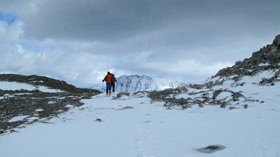 We ditched skis shortly after here