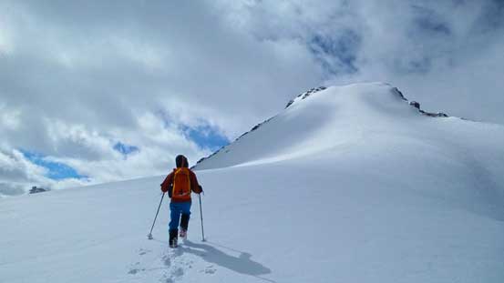 Ben and the summit snow field
