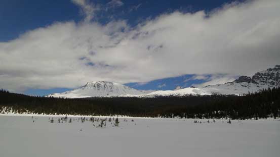 Down to the river flats now, looking towards Mt. Clitheroe