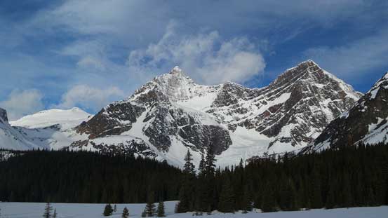 A morning view of Bennington Peak on the 4th day