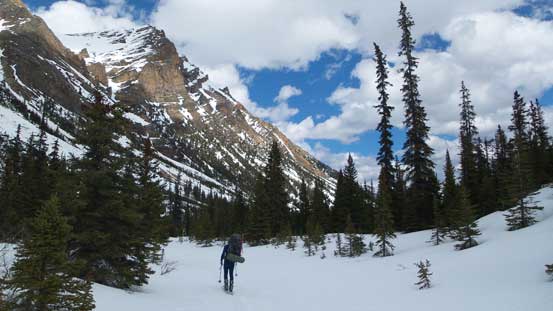 Skiing down Portal Creek