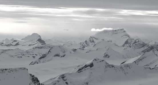 A zoomed-in view towards Tusk Peak and Mt. Clemenceau