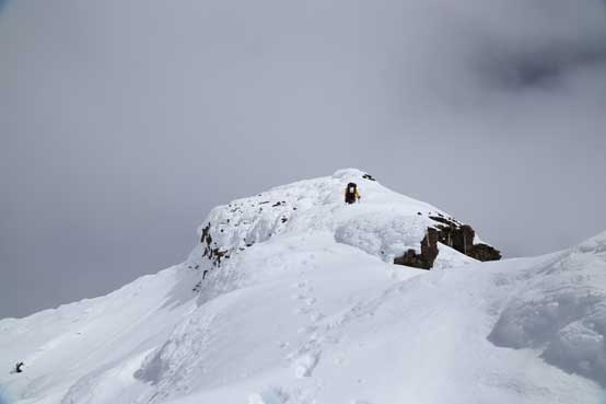 Me ascending the S. Ridge of McDonell. Photo by Ben
