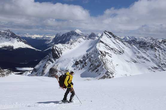 Me skiing the Fraser Glacier. Photo by Ben