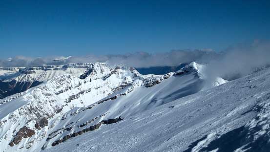 Gorgeous view of White Pyramid and Epaulette Mountain