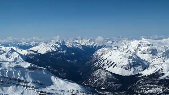 This is Blaeberry River Valley. A logging road goes up this way but unsure how far